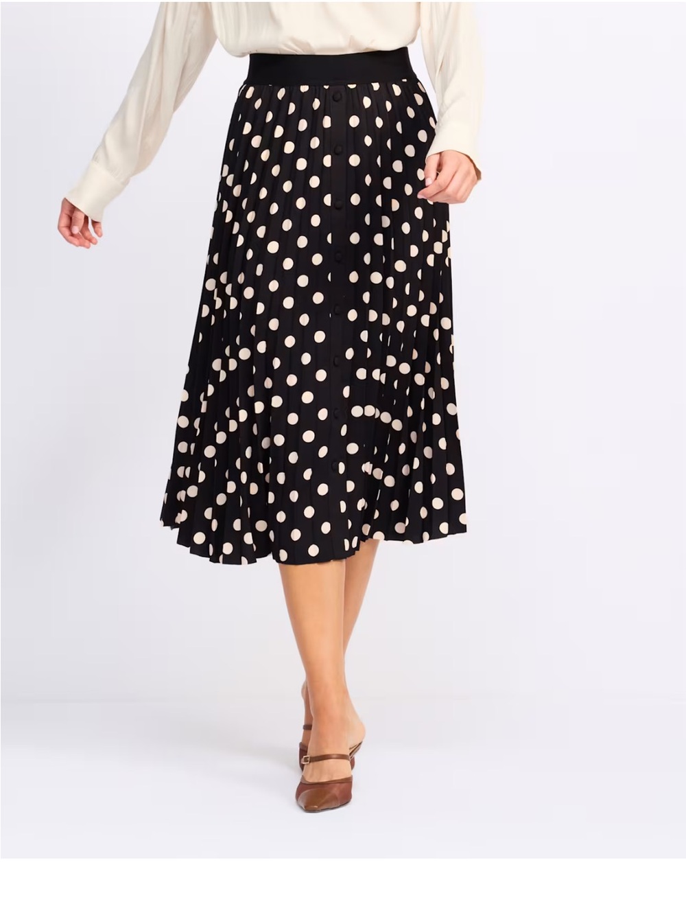 Daniel Rainn Black Skirt with Cream Polka Dots